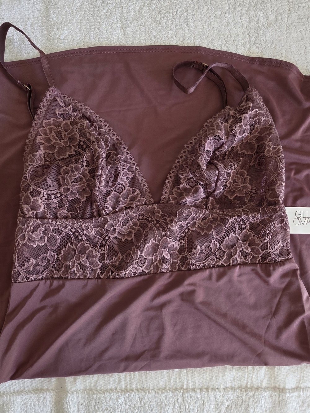 Gilligan & O'Malley Lace Babydoll Sleepwear Dress Mauve Pink NWT